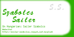 szabolcs sailer business card